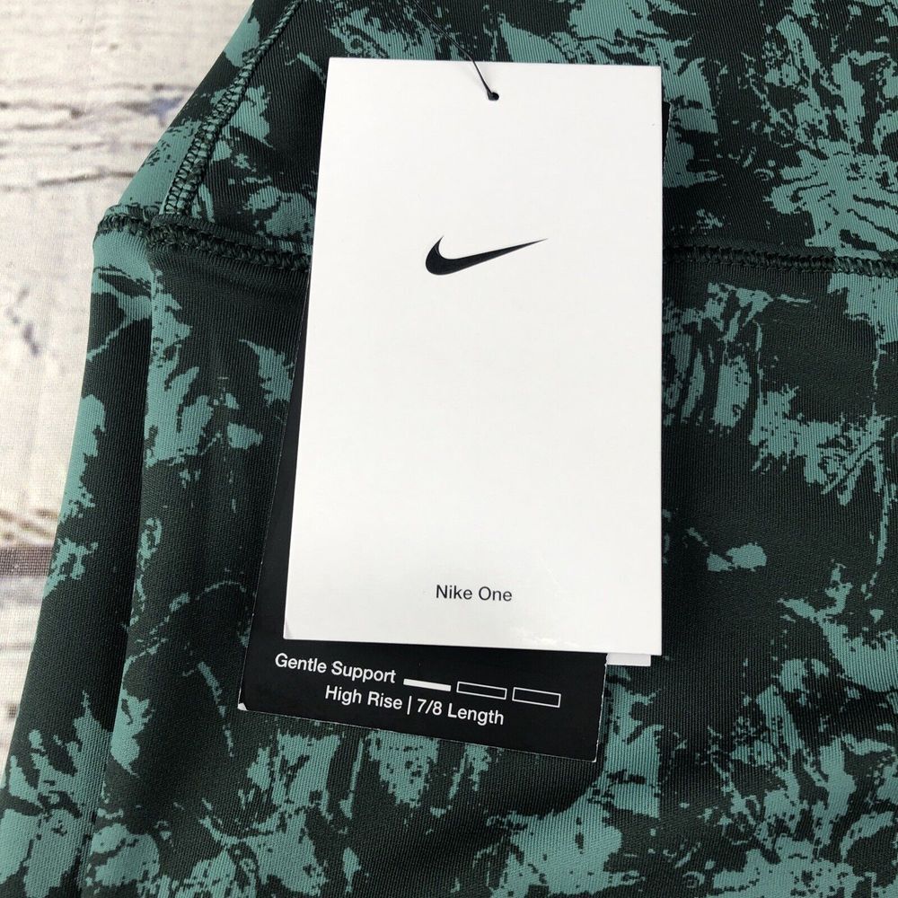 Nike‎ One Printed High Rise 7/8 Ankle Leggings Womens XXL FZ3229-338 Green - Picture 2 of 7